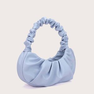 Baguette Ruched Mini Shoulder Mini Leather Purse.